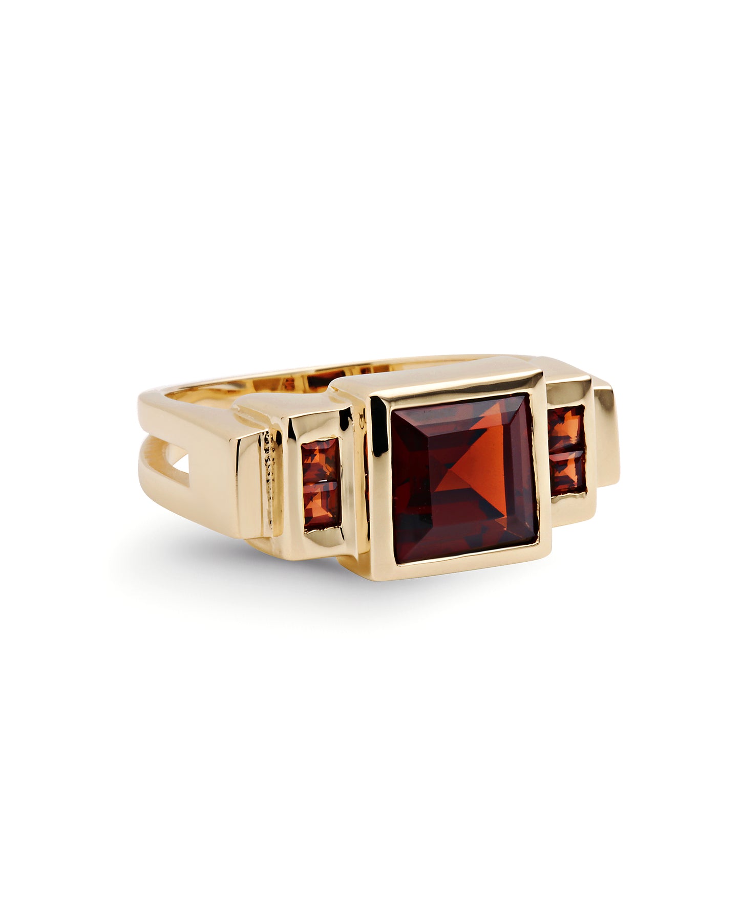 Prism Ring | Garnet 10k Gold