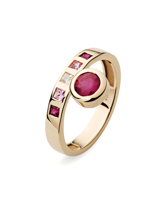 Ascend Ring | Ruby & Diamonds 10k Gold