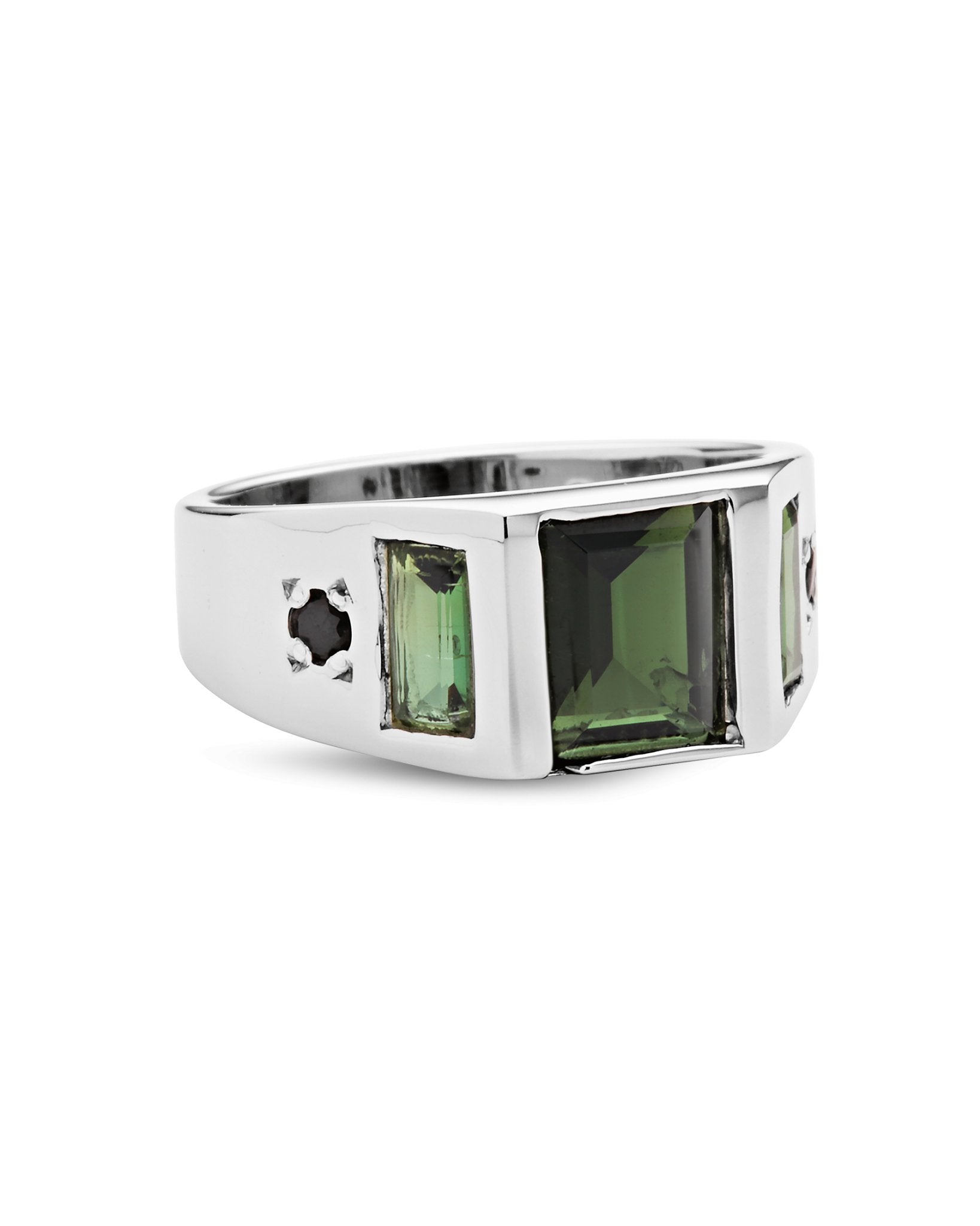 EOS Ring | Green Tourmaline & Black Spinel Silver - ALTRA Jewellery - 