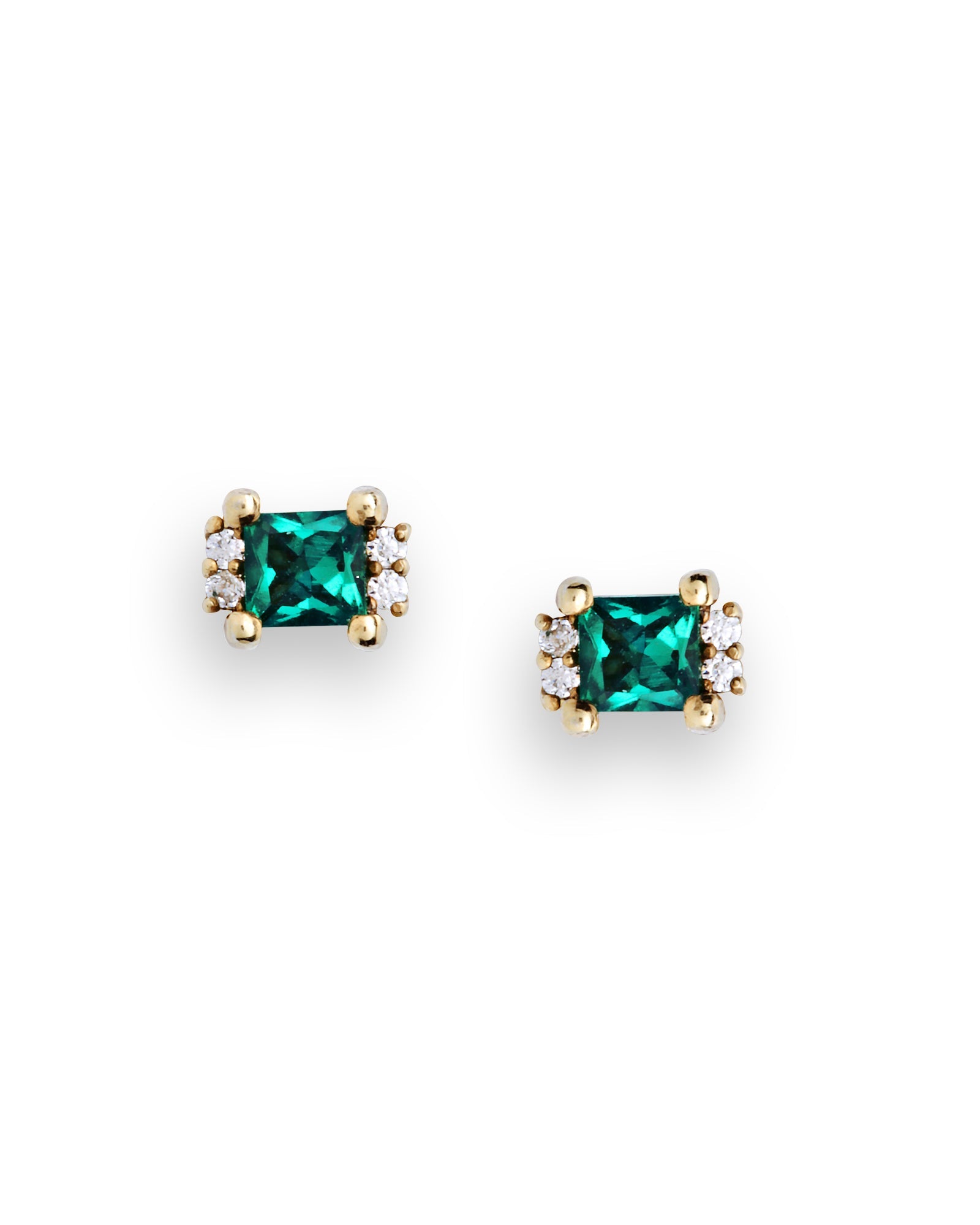 Northern Lights Stud | Emeralds & Diamonds 10k Gold - ALTRA Jewellery - 